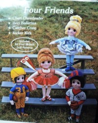 22'' 4 CHEERLEADER, BALLERINA, CATCHER, FOOTBALL DOLLS PATTERN